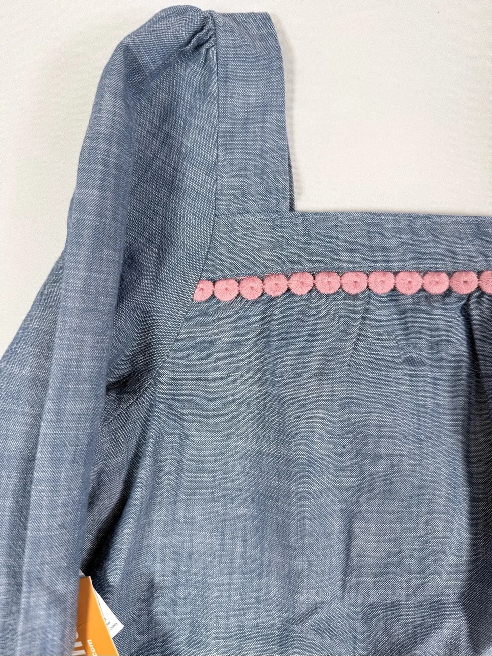 NWT GYMBOREE Girls Citrus Chambray Embroidered Floral Peasant Top 8 Cottagecore